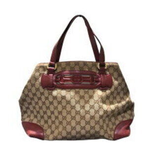 Gucci Horsebit Web Tote Bag Beige Tan GG Canvas
